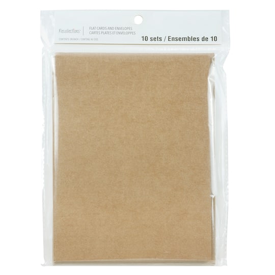 12 Packs: 10 ct. (120 total) 5" x 7" Kraft Flat Cards & Envelopes by Recollections™